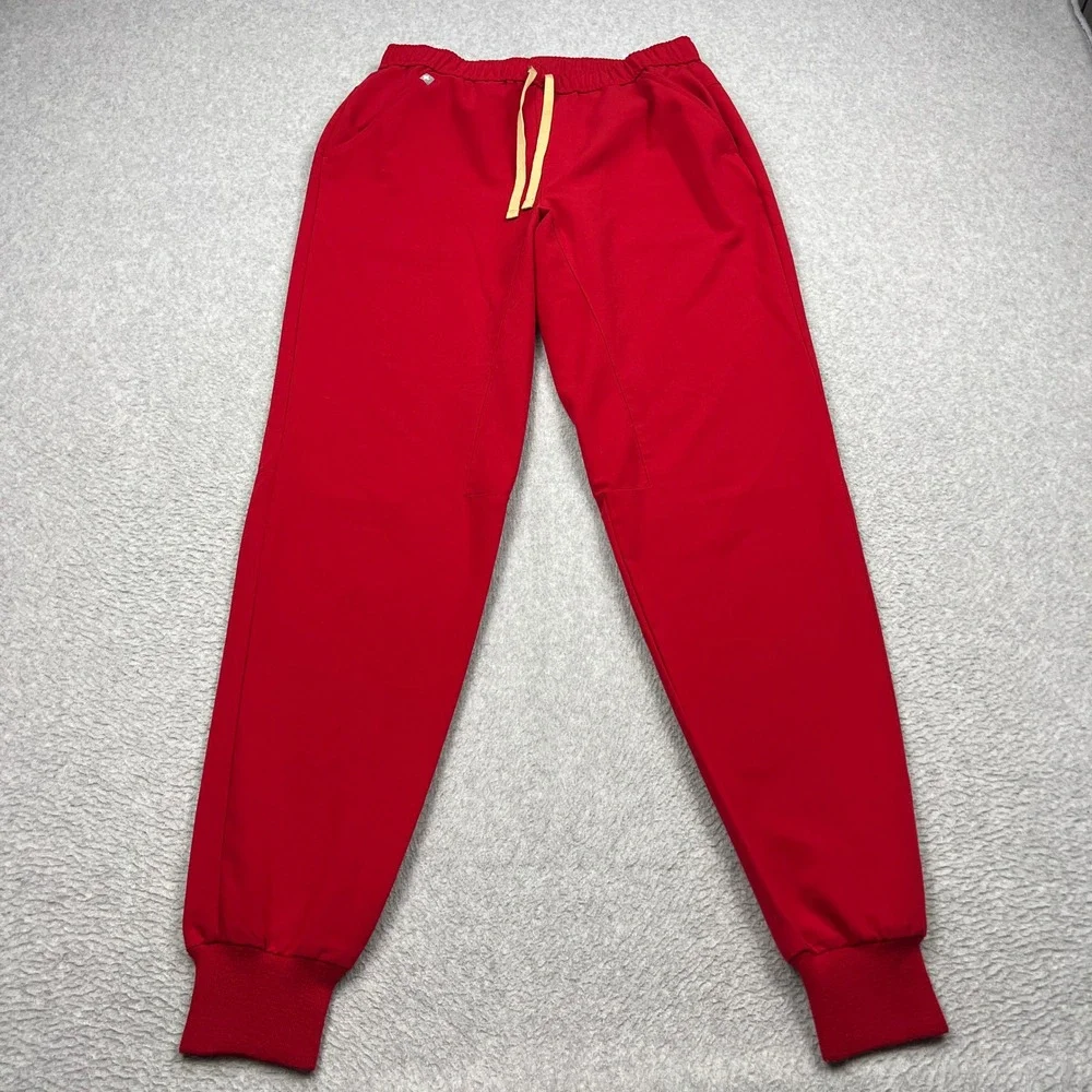 FIGS Tansen Jogger Scrub Pants Mens Medium Tall Red Technical Stretch MXXSW2004T